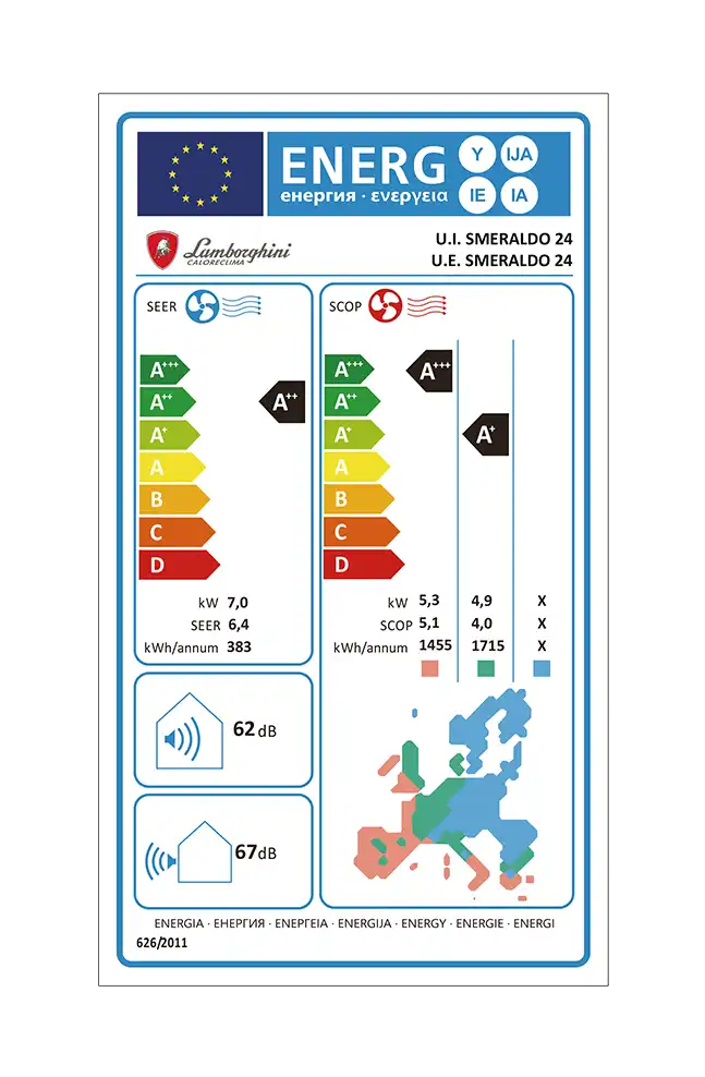 Lamborghini Caloreclima 24 - Single split airco wandmodel (7,0 kW / 24000 BTU)