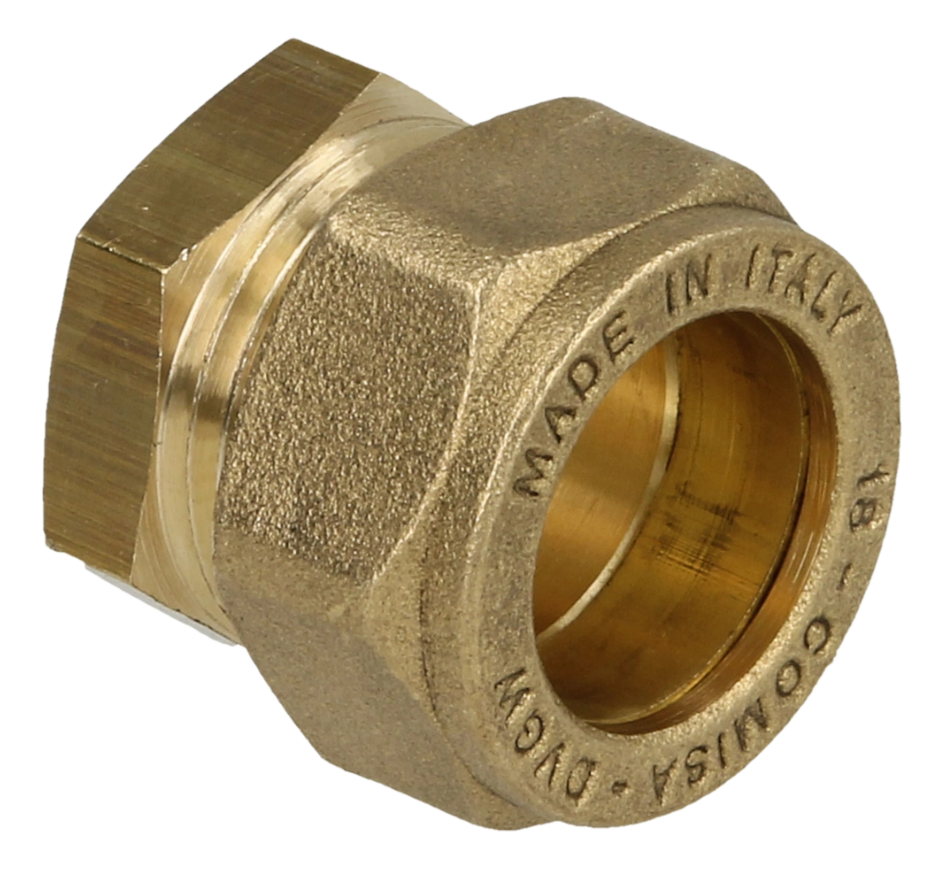 OEG 802016330 - Messing knelfitting afsluitstop (12 mm)