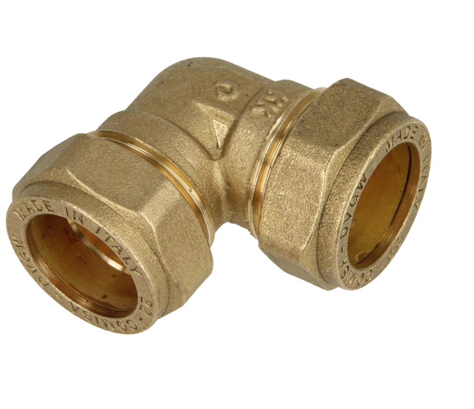 OEG 802016164 - Messing knelkoppeling hoek 90° (12 mm)