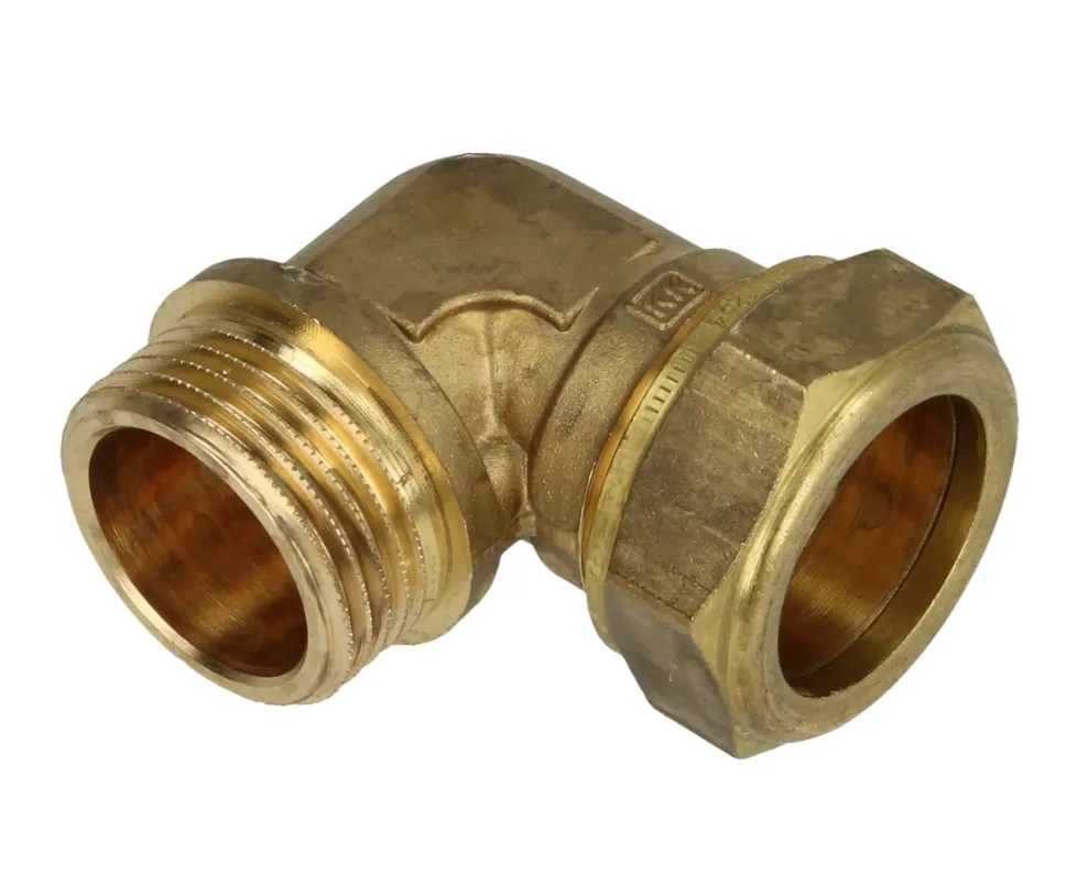 OEG 802016214 - Messing knelkoppeling hoek 90° (22 mm x G 1