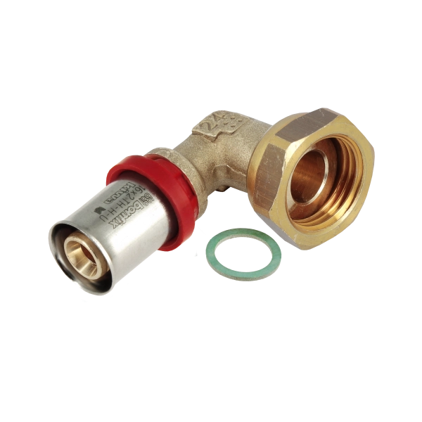 BONFIX 2002101 - Messing perskoppeling knie 90° (16 x G 1/2'' F)